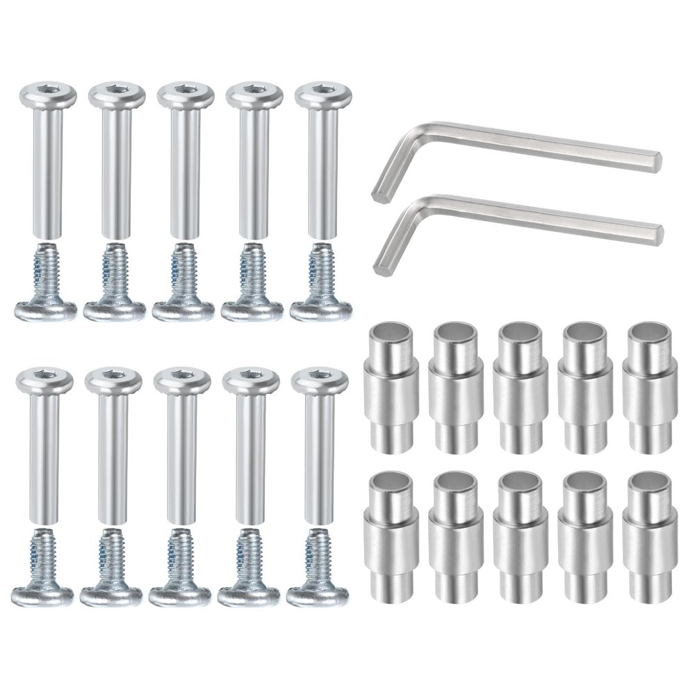 uxcell 10 Pcs Inline Skate Axle Spacer Screw Replacement, Roller Skate Replacement Accessories with Installation Tools