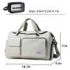 BEULPTN Small Gym Bag for Women, Waterproof Travel Duffle Bag Carry On Weekender Bag with Shoe Compartment & Wet Pocket, Gym Tote Bag for Travel, Workout, Sport, 40#Beige-Zipper view 3