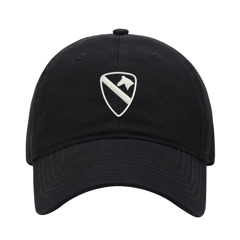 Baseball Cap Men Women Army 1st Cavalry Division Embroidered Unisex Classic Adjustable Strapback Dad Hat (7 1/2,Black)