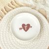 Initial Heart Ring Dish, T_Monogramed Ring Holder, Small Jewelry Tray, Letter Trinket Dish, Round Jewelry Plate, Ceramic Key Bowl, Birthday Gift for Mom Friend Sister Aunt, 4" view 1
