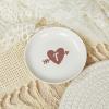 Initial Heart Ring Dish, T_Monogramed Ring Holder, Small Jewelry Tray, Letter Trinket Dish, Round Jewelry Plate, Ceramic Key Bowl, Birthday Gift for Mom Friend Sister Aunt, 4" view 2