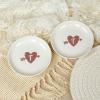 Initial Heart Ring Dish, T_Monogramed Ring Holder, Small Jewelry Tray, Letter Trinket Dish, Round Jewelry Plate, Ceramic Key Bowl, Birthday Gift for Mom Friend Sister Aunt, 4" view 3