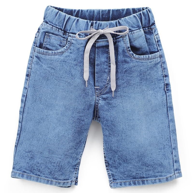 chopper club Boys Denim Shorts Regular Fit in Stretchable Denim Stone Wash 36