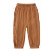 EISHOW Toddler Cotton Linen Trousers Summer Kids Baby Girls Boys Soft Solid Casual Fall Harem Long Pants for 1-8 Years (2-3T,Yellow) view 1