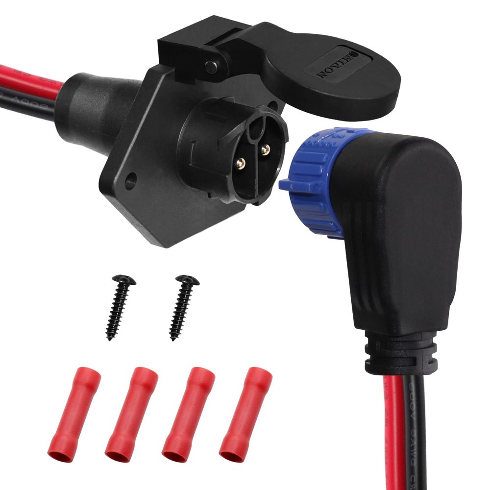 Trolling Motor Plugs for Minn Kota,50A Trolling Motor Plug Receptacle Set for Marine Boat Down Rigger Fishing Reel,2-Wire 8 Gauge Male & Female Watertight Quick Connect 12V/24V/36V/48V