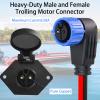Trolling Motor Plugs for Minn Kota,50A Trolling Motor Plug Receptacle Set for Marine Boat Down Rigger Fishing Reel,2-Wire 8 Gauge Male & Female Watertight Quick Connect 12V/24V/36V/48V view 2