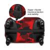 ADovz Red Black Camouflage Travel Luggage Cover Washable Suitcase Cover Fashion Stretch Suitcase Protector Cover Anti-Scratch Baggage Covers Fits 25-28 Inch Luggage view 3