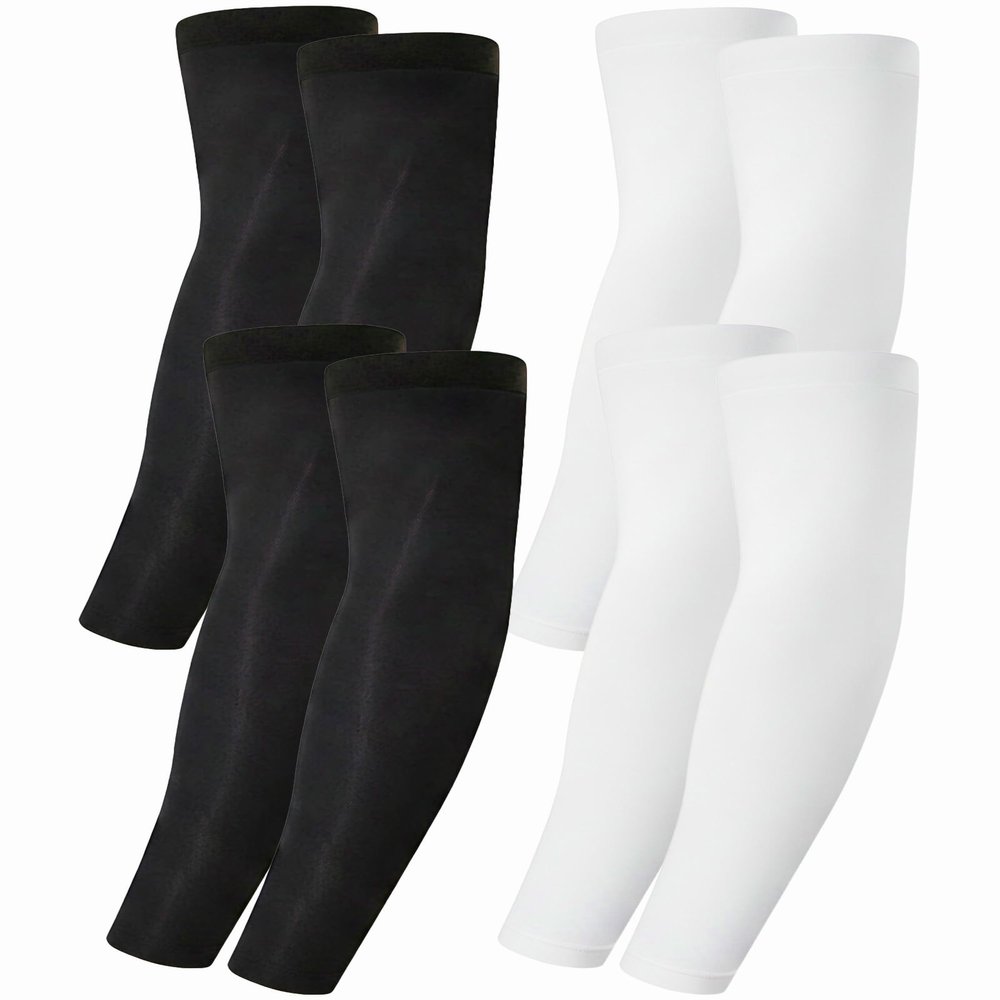 Xeoxarel 4 Pairs UV Sun Protection Arm Sleeves - Tattoo Cover Up - UPF 50 Sports Compression Cooling Sleeve for Men & Women