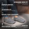 EUROPEAN SOFTEST Mens Extra Wide Sherpa Slippers with Front & Side Adjustable Opening, Memory Foam Support, Indoor/Outdoor Non-Slip Sole, Cozy Warm Lining for Sensitive or Diabetic Feet view 2