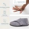 EUROPEAN SOFTEST Mens Extra Wide Sherpa Slippers with Front & Side Adjustable Opening, Memory Foam Support, Indoor/Outdoor Non-Slip Sole, Cozy Warm Lining for Sensitive or Diabetic Feet view 3