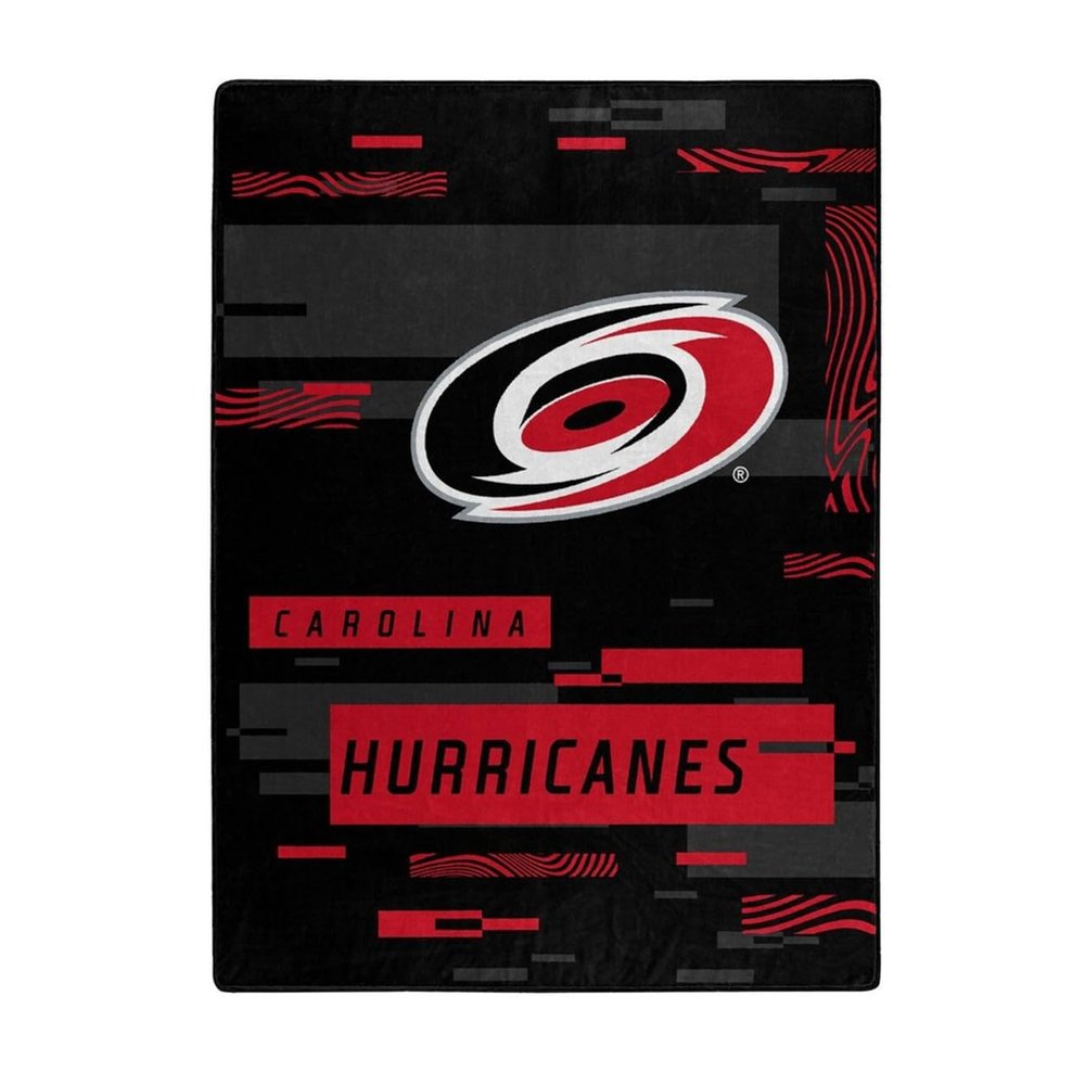 NORTHWEST Company NHL Digitize Design Plush Raschel Thow Blanket, 60"x80" (Carolina Hurricanes)