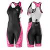 SLS3 Triathlon Suits Women  Sleeveless Trisuit Women - Premium FX Fabric, Tri Suit Womens Triathlon Suit, No Shelf Bra (Pink Rose, Large) view 1