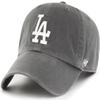 47 MLB Charcoal Team Color Primary Logo Clean Up Adjustable Hat Cap, Adult One Size - Los Angeles Dodgers - Charcoal view 1