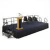 Stage Skirt, Black Stage Skirting Box Pleat, Any Length and Height, Polyester (Box Pleat, 16ft Length x 24in Height) view 1