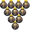 10 Pack of Large 2.25 Inch 1st Place Winner Champion Trophy Cup Award Medals with Attached Neck Ribbons Medal Trophies Gift Prize Team Black Gold Star UV First Participant Player Event Gold Victory view 2