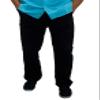 short fin Men's Drawstring Linen Pants (Black 42x30 L8022) view 1