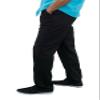 short fin Men's Drawstring Linen Pants (Black 42x30 L8022) view 2