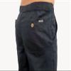 short fin Men's Drawstring Linen Pants (Black 42x30 L8022) view 4