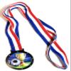 10 Pack of Large 2.25 Inch Soccer Award Medals with Attached Neck Ribbons Trophy Medal Trophies Gift Prize Team Black Gold Star UV view 3