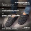 EUROPEAN SOFTEST Mens Extra Wide Tartan Slippers with Adjustable Side Opening, Memory Foam Cushioning, Warm Fleece Lining, Indoor/Outdoor Non-Slip Sole, Comfort for Wide or Sensitive Feet view 3