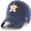 47 Brand MLB Team Color Home Primary Logo Clean Up Adjustable Baseball Cap Hat, Adult One Size Fits All - Houston Astros Navy view 1