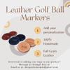 Handmade Leather Golf Ball Markers with Free Personalization | Pack of 3 | Personalized Golf Gift | Leather Accessory | 3rd Anniversary Gift view 3