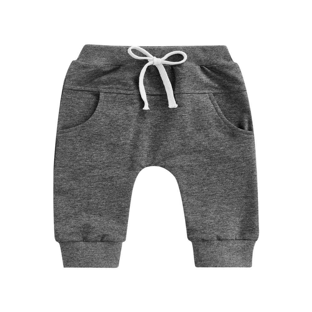 Newborn Baby Kids Boy 3-Pack Joggers Infant Baby Cotton Harem Pants for Toddler Boys 0-3T (Gray, 6-12 Months)