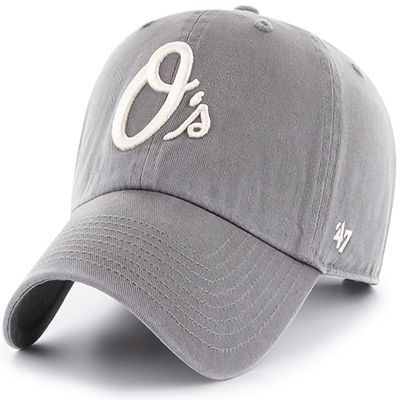 47 MLB Unisex-Adult Dark Grey Clean Up Adjustable Hat Cap One Size (US, Alpha, One Size, Baltimore Orioles)