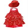 JEATHA Kids Girls Sleeveless Shiny Sequins Halter Tassel Mini Dress Latin Jazz Salsa Samba Rumba Dance Costumes Red A 14 view 4