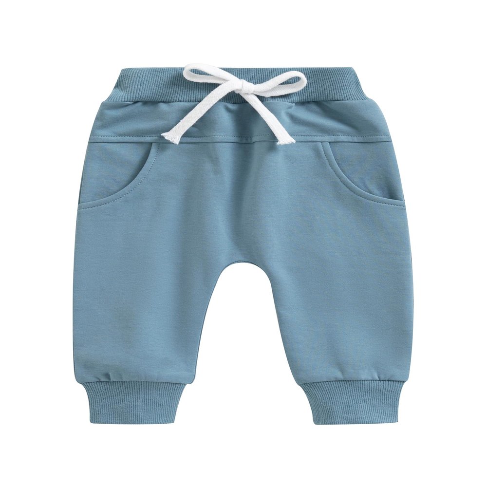 Newborn Baby Kids Boy 3-Pack Joggers Infant Baby Cotton Harem Pants for Toddler Boys 0-3T (Blue, 6-12 Months)