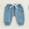 Newborn Baby Kids Boy 3-Pack Joggers Infant Baby Cotton Harem Pants for Toddler Boys 0-3T (Blue, 6-12 Months) view 3