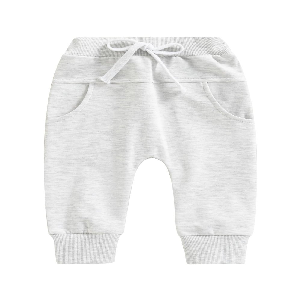 Newborn Baby Kids Boy 3-Pack Joggers Infant Baby Cotton Harem Pants for Toddler Boys 0-3T (Light Gray, 18-24 Months)