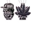 Black and White BW Junkyard Zeus Logo and 420 Fresh Smoked Leaf Combo Package Odin God of Old New Scent Scented Smell Car Truck SUV Vehicle Room Office Rear View Mirror Hanging Paper Air Freshener view 2