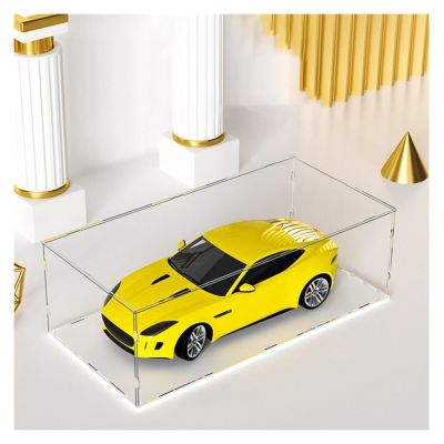 Transparent Acrylic Floristry Display Box, Customizable Size Large Plastic Display Case Dustproof Box Perspex Clear for Figurines Handmade Item, Models Statues Basketball Storage Box ( Color : White b