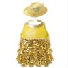 JEATHA Kids Girls Sleeveless Shiny Sequins Halter Tassel Mini Dress Latin Jazz Salsa Samba Rumba Dance Costumes Gold A 8 view 2