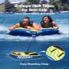 REOSKI Towable Tubes for Boating 2 Person, Heavy Duty Boat Tubes and Towables, Inflatable Water Tubes for Boats to Pull with Fins, Drainage, Quick Connector, Large Capacity view 4