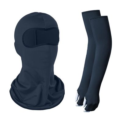 Balaclava Face Mask and Cooling Arm Sleeves Set, UV Protection Breathable Full Face Cover Windproof Cycling Cap for Outdoor Activities