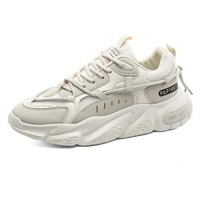 SPWAGYM Mens Running Tennis Walking Shoes Cushioning Mens Sneakers Workout Casual Sports Shoes for Men Beige Size 8.5