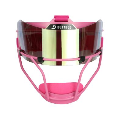 DUTYBOD Softball Face Mask Lightweight and Comfortable with Wide Field Vision fit All Ages - Durable and Safety Softball Face Mask Sets (Pink-Gold)
