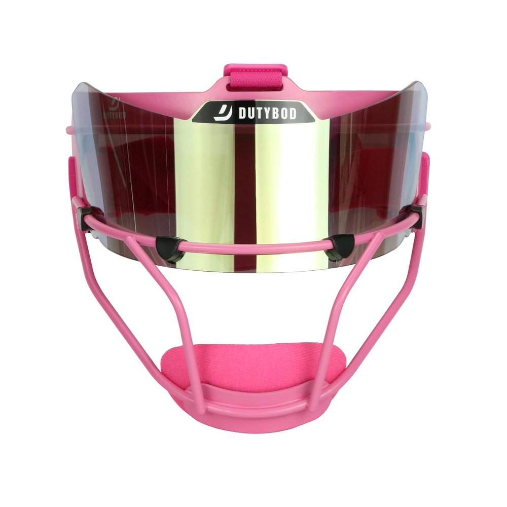 DUTYBOD Softball Face Mask Lightweight and Comfortable with Wide Field Vision fit All Ages - Durable and Safety Softball Face Mask Sets (Pink-Gold)