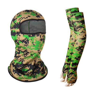 Balaclava Face Mask and Cooling Arm Sleeves Set, UV Protection Breathable Full Face Cover Windproof Cycling Cap for Outdoor Activities