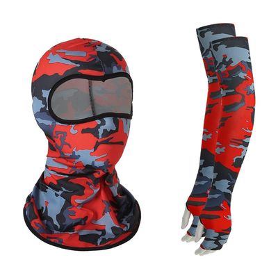 Balaclava Face Mask and Cooling Arm Sleeves Set, UV Protection Breathable Full Face Cover Windproof Cycling Cap for Outdoor Activities