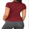 Abardsion Women Casual Raglan Sleeve Crewneck Slim T Shirts - 2026 Spring Summer Basic Activewear Going Out Tops(Burgundy, XL) view 2