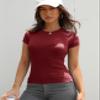 Abardsion Women Casual Raglan Sleeve Crewneck Slim T Shirts - 2026 Spring Summer Basic Activewear Going Out Tops(Burgundy, XL) view 3