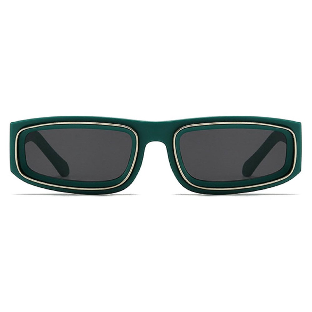 Fashion Square Sunglasses 2024 Trend Punk Sun Glasses For Women Luxury Vintage Rectangle Sunglass Men Y2k Streetwear Shades (green)