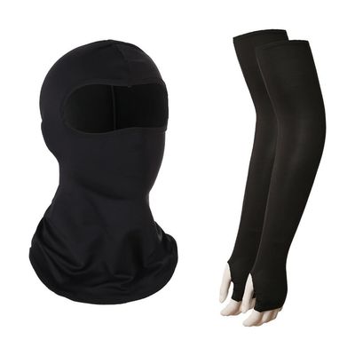 Katutude Balaclava Face Mask and Cooling Arm Sleeves Set, UV Protection Breathable Full Face Cover Windproof Cycling Cap for Outdoor Activities