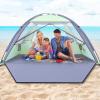 Happy Travel Beach Tent Sun Shelter for 3/4/5/6/7/8 Person, Portable UPF 50+ UV Protection Beach Shade Canopy for Family & Baby, Lightweight & Easy Setup Beach Cabana with 3 Ventilation Mesh Windows view 1