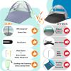 Happy Travel Beach Tent Sun Shelter for 3/4/5/6/7/8 Person, Portable UPF 50+ UV Protection Beach Shade Canopy for Family & Baby, Lightweight & Easy Setup Beach Cabana with 3 Ventilation Mesh Windows view 3