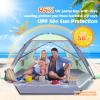 Happy Travel Beach Tent Sun Shelter for 3/4/5/6/7/8 Person, Portable UPF 50+ UV Protection Beach Shade Canopy for Family & Baby, Lightweight & Easy Setup Beach Cabana with 3 Ventilation Mesh Windows view 4