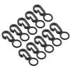 M METERXITY 10 Pack Plastic Camping Hooks - Camping Hook Buckles Durable Tent Awning Hole Clip Accessories, Apply to Camping Hiking (8mm, Black) view 1